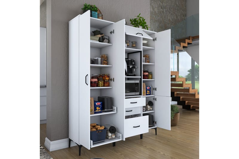 Eligius Høyskap - Hvit - Oppbevaring - Skap - Oppbevaringsskap