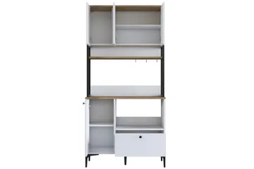 Eligius Høyskap - Hvit/Valnøtt - Oppbevaring - Skap - Oppbevaringsskap