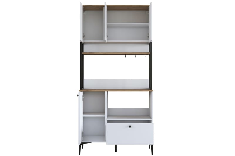 Eligius Høyskap - Hvit/Valnøtt - Oppbevaring - Skap - Oppbevaringsskap