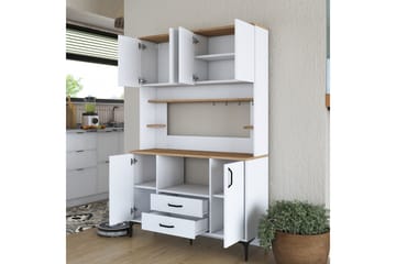 Eligius Høyskap - Hvit/Valnøtt - Oppbevaring - Skap - Oppbevaringsskap