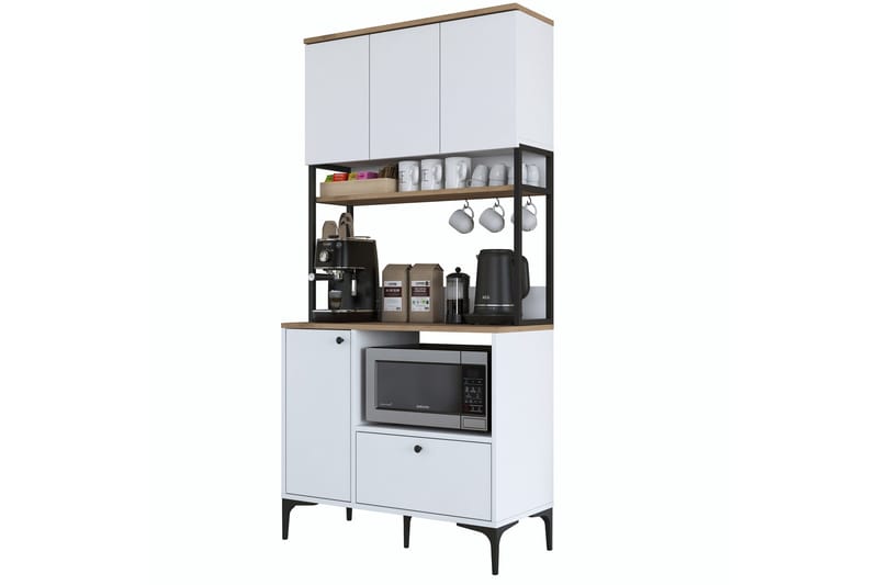 Eligius Høyskap, Hvit/Valnøtt