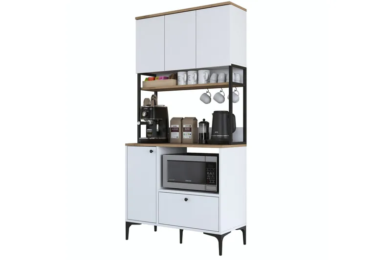 Eligius Høyskap, Hvit/Valnøtt