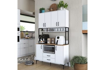 Eligius Høyskap - Hvit/Valnøtt - Oppbevaring - Skap - Oppbevaringsskap