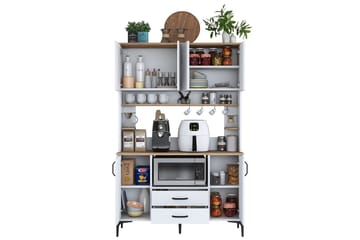 Eligius Høyskap - Hvit/Valnøtt - Oppbevaring - Skap - Oppbevaringsskap