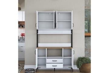 Eligius Høyskap - Hvit/Valnøtt - Oppbevaring - Skap - Oppbevaringsskap