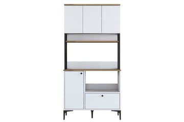 Eligius Høyskap - Hvit/Valnøtt - Oppbevaring - Skap - Oppbevaringsskap