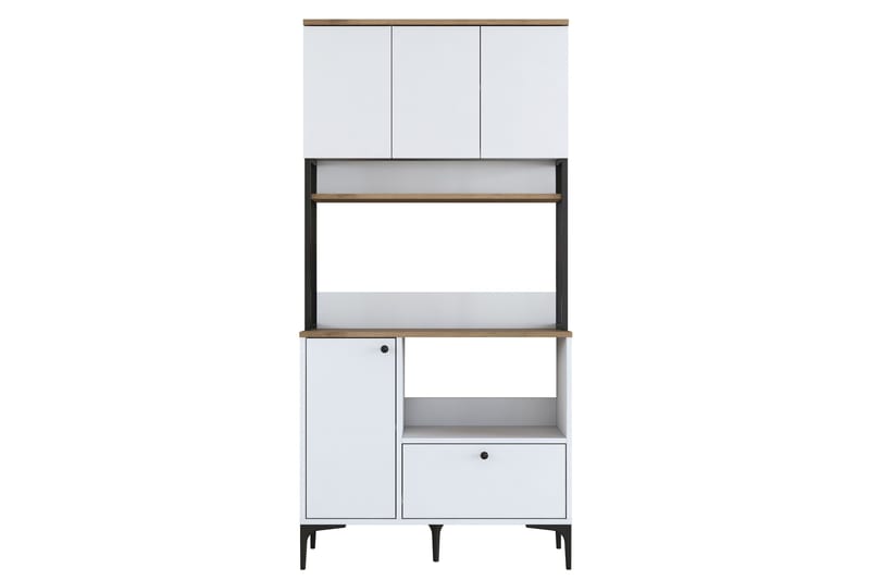 Eligius Høyskap - Hvit/Valnøtt - Oppbevaring - Skap - Oppbevaringsskap