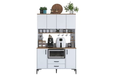 Eligius Høyskap - Hvit/Valnøtt - Oppbevaring - Skap - Oppbevaringsskap