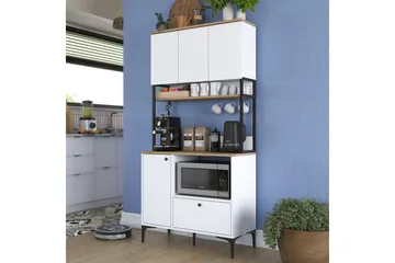 Eligius Høyskap - Hvit/Valnøtt - Oppbevaring - Skap - Oppbevaringsskap