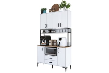 Eligius Høyskap - Hvit/Valnøtt - Oppbevaring - Skap - Oppbevaringsskap