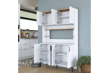 Eligius Høyskap - Hvit/Valnøtt - Oppbevaring - Skap - Oppbevaringsskap