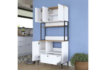 Eligius Høyskap - Hvit/Valnøtt - Oppbevaring - Skap - Oppbevaringsskap