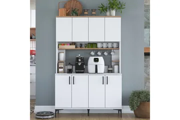 Eligius Høyskap - Hvit/Valnøtt - Oppbevaring - Skap - Oppbevaringsskap