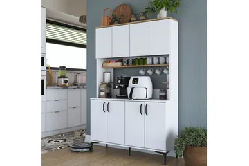 Eligius Høyskap - Hvit/Valnøtt - Oppbevaring - Skap - Oppbevaringsskap