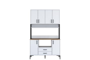 Eligius Høyskap - Hvit/Valnøtt - Oppbevaring - Skap - Oppbevaringsskap