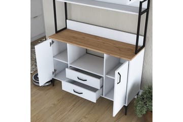 Eligius Høyskap - Hvit/Valnøtt - Oppbevaring - Skap - Oppbevaringsskap