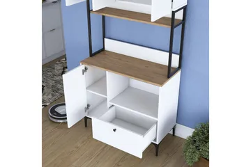 Eligius Høyskap - Hvit/Valnøtt - Oppbevaring - Skap - Oppbevaringsskap