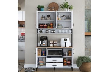 Eligius Høyskap - Hvit/Valnøtt - Oppbevaring - Skap - Oppbevaringsskap