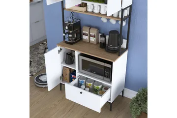 Eligius Høyskap - Hvit/Valnøtt - Oppbevaring - Skap - Oppbevaringsskap