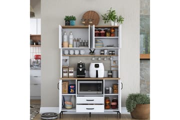 Eligius Høyskap - Hvit/Valnøtt - Oppbevaring - Skap - Oppbevaringsskap