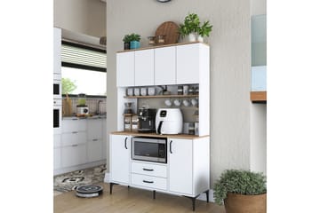 Eligius Høyskap - Hvit/Valnøtt - Oppbevaring - Skap - Oppbevaringsskap