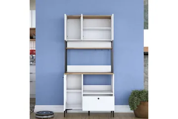 Eligius Høyskap - Hvit/Valnøtt - Oppbevaring - Skap - Oppbevaringsskap