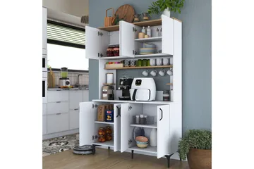 Eligius Høyskap - Hvit/Valnøtt - Oppbevaring - Skap - Oppbevaringsskap