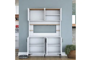 Eligius Høyskap - Hvit/Valnøtt - Oppbevaring - Skap - Oppbevaringsskap