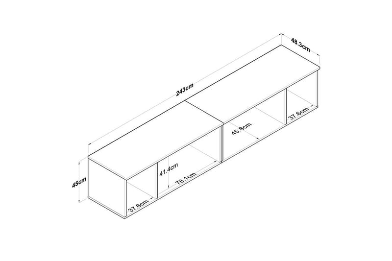 Ervon Veggbrett 243x243 cm - Valnøtt/Hvit - Oppbevaring - Skap - Oppbevaringsskap