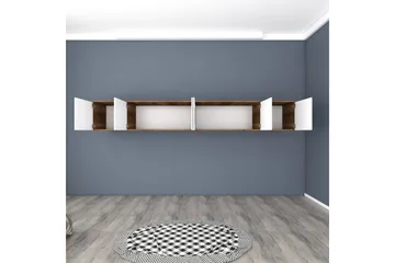 Ervon Veggbrett 243x243 cm - Valnøtt/Hvit - Oppbevaring - Skap - Oppbevaringsskap