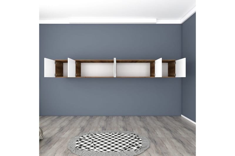 Ervon Veggbrett 243x243 cm - Valnøtt/Hvit - Oppbevaring - Skap - Oppbevaringsskap