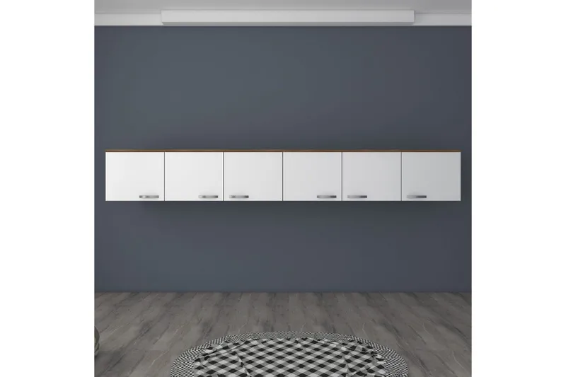 Ervon Veggbrett 243x243 cm - Valnøtt/Hvit - Oppbevaring - Skap - Oppbevaringsskap