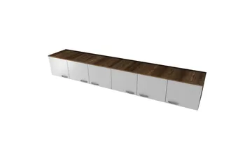 Ervon Veggbrett 243x243 cm - Valnøtt/Hvit - Oppbevaring - Skap - Oppbevaringsskap