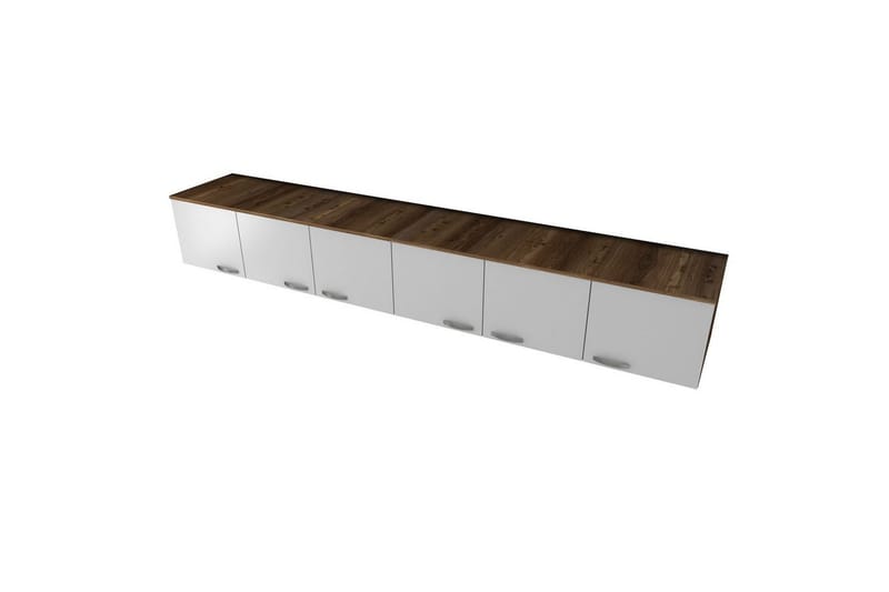 Ervon Veggbrett 243x243 cm - Valnøtt/Hvit - Oppbevaring - Skap - Oppbevaringsskap