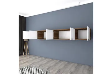 Ervon Veggbrett 243x243 cm - Valnøtt/Hvit - Oppbevaring - Skap - Oppbevaringsskap