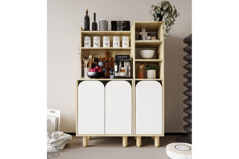 Estra Highboard - Beige/Hvit - Oppbevaring - Skap - Oppbevaringsskap
