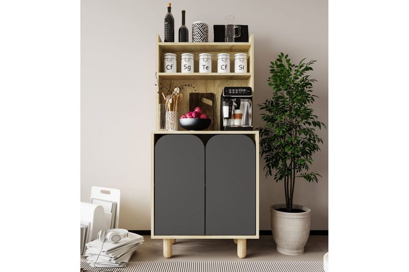Estra Highboard - Brun/Antrasitt - Oppbevaring - Skap - Oppbevaringsskap