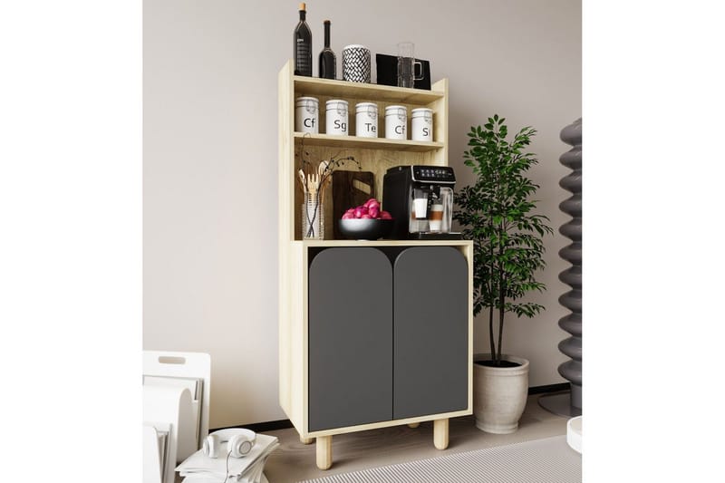 Estra Highboard - Brun/Antrasitt - Oppbevaring - Skap - Oppbevaringsskap