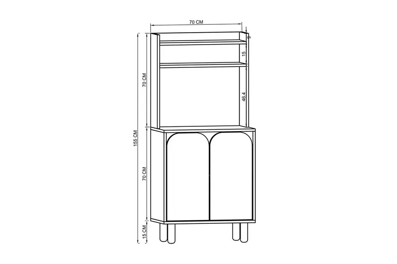 Estra Highboard - Brun/Hvit - Oppbevaring - Skap - Oppbevaringsskap