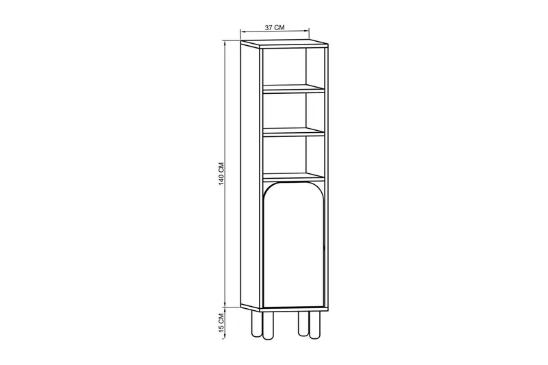 Estra Highboard - Hvit - Oppbevaring - Skap - Oppbevaringsskap