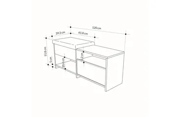 Filux Skoskap 120,3 cm - Hvit - Oppbevaring - Skap - Oppbevaringsskap