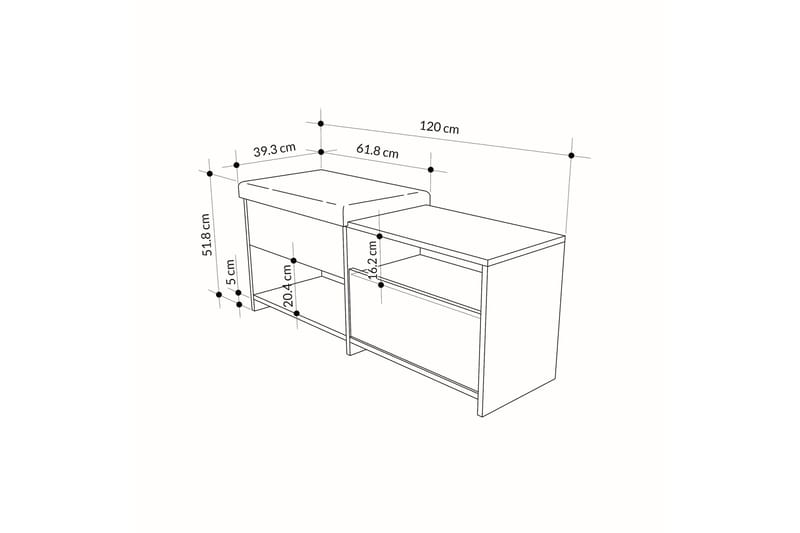 Filux Skoskap 120,3 cm - Hvit - Oppbevaring - Skap - Oppbevaringsskap