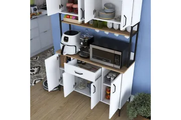 Flerbruks Kapasitetskap Cerreta 127 Valnøtt / Hvit - Mellomfarget tre/Hvit - Oppbevaring - Skap - Oppbevaringsskap