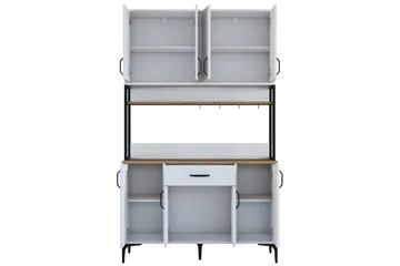 Flerbruks Kapasitetskap Cerreta 127 Valnøtt / Hvit - Mellomfarget tre/Hvit - Oppbevaring - Skap - Oppbevaringsskap