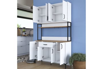 Flerbruks Kapasitetskap Cerreta 127 Valnøtt / Hvit - Mellomfarget tre/Hvit - Oppbevaring - Skap - Oppbevaringsskap