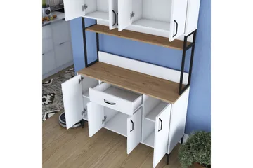 Flerbruks Kapasitetskap Cerreta 127 Valnøtt / Hvit - Mellomfarget tre/Hvit - Oppbevaring - Skap - Oppbevaringsskap