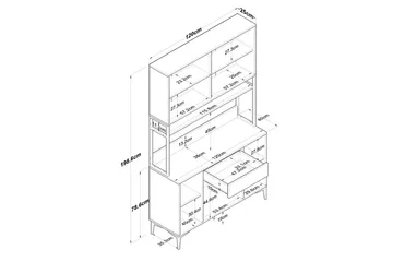 Flerbruks Kapasitetskap Cerreta 127 Valnøtt / Hvit - Mellomfarget tre/Hvit - Oppbevaring - Skap - Oppbevaringsskap