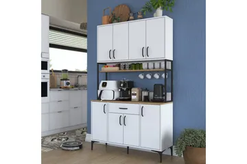 Flerbruks Kapasitetskap Cerreta 127 Valnøtt / Hvit - Mellomfarget tre/Hvit - Oppbevaring - Skap - Oppbevaringsskap