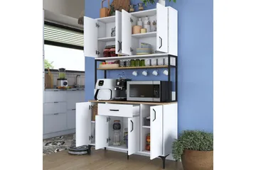 Flerbruks Kapasitetskap Cerreta 127 Valnøtt / Hvit - Mellomfarget tre/Hvit - Oppbevaring - Skap - Oppbevaringsskap