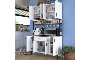 Flerbruks Kapasitetskap Cerreta 127 Valnøtt / Hvit - Mellomfarget tre/Hvit - Oppbevaring - Skap - Oppbevaringsskap